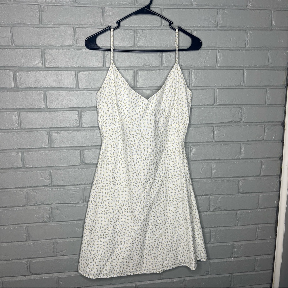 Peppermayo White Floral Tie Back Mini Dress